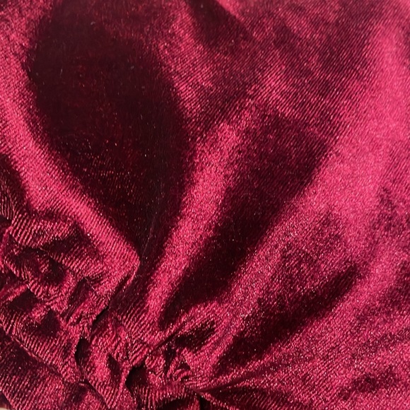 Solid Ruched Drawstring Velvet Dress - Picture 5 of 5